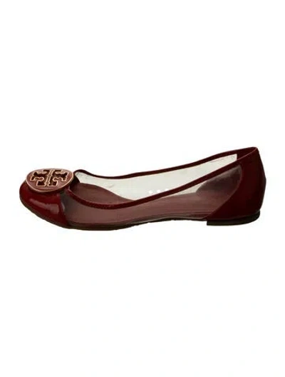 Pre-owned Tory Burch Patent Leather Ballet Flats In Red