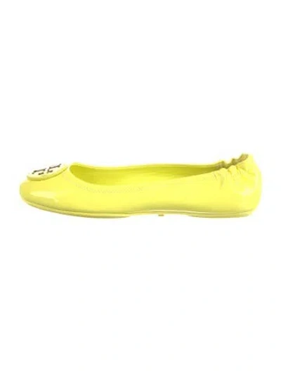 Pre-owned Tory Burch Patent Leather Ballet Flats In Yellow