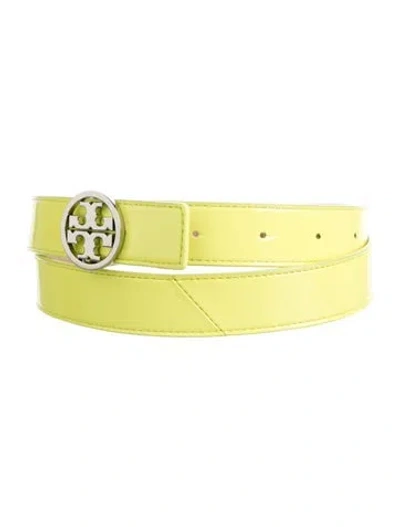 Pre-owned Tory Burch Patent Leather Belt Kit In Yellow