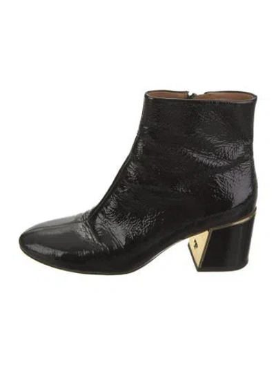 Pre-owned Tory Burch Patent Leather Boots In Black