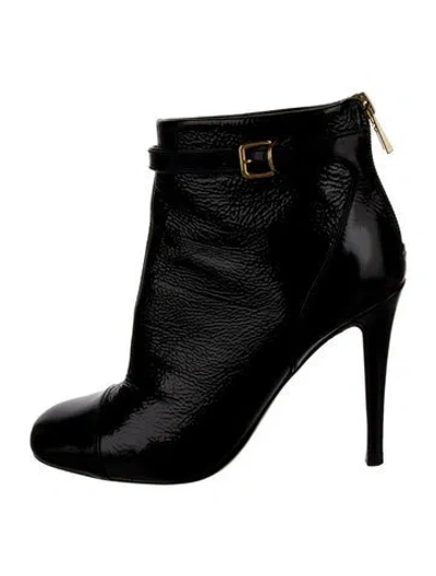 Pre-owned Tory Burch Patent Leather Boots In Black