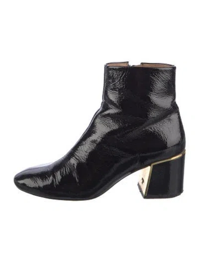 Pre-owned Tory Burch Patent Leather Boots In Black