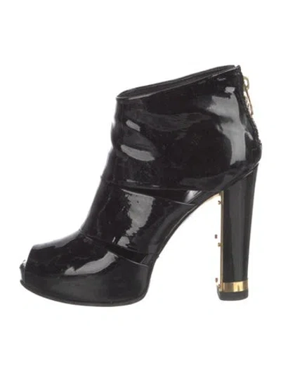 Pre-owned Tory Burch Patent Leather Boots In Black