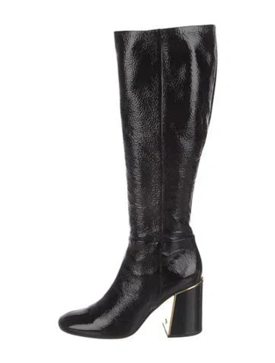 Pre-owned Tory Burch Patent Leather Boots In Black