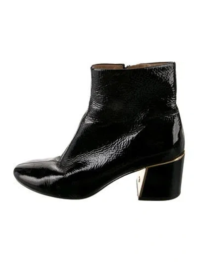 Pre-owned Tory Burch Patent Leather Boots In Black