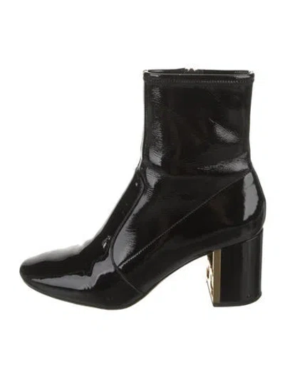 Pre-owned Tory Burch Patent Leather Boots In Black