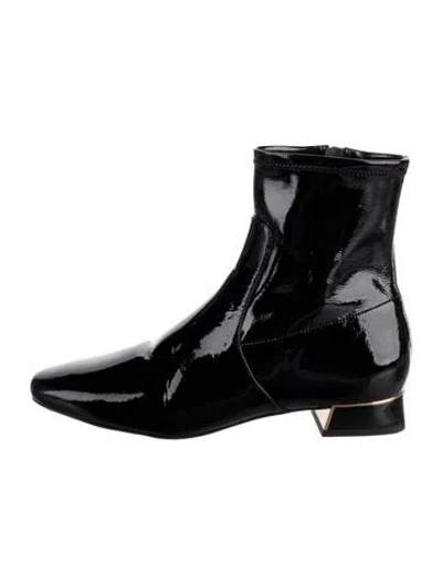 Pre-owned Tory Burch Patent Leather Boots In Black