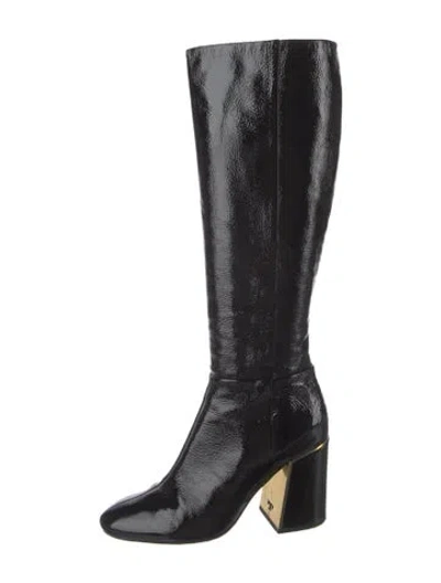 Pre-owned Tory Burch Patent Leather Boots In Black