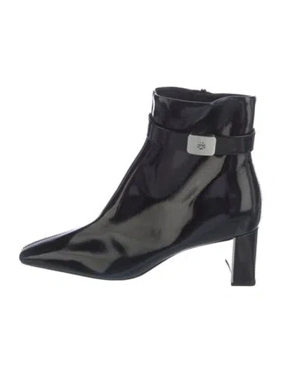 Pre-owned Tory Burch Patent Leather Boots In Black