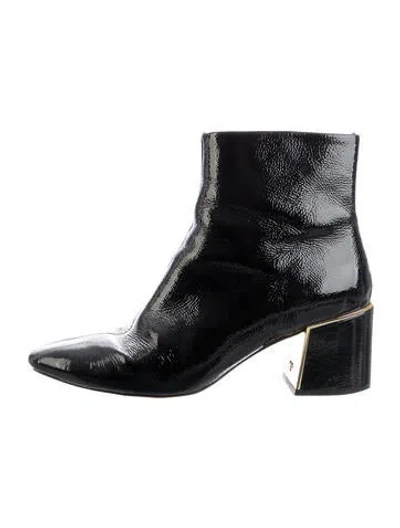 Pre-owned Tory Burch Patent Leather Boots In Black