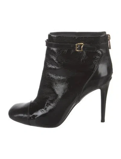 Pre-owned Tory Burch Patent Leather Boots In Black