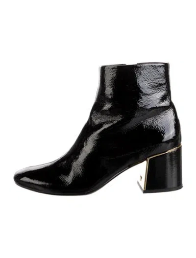 Pre-owned Tory Burch Patent Leather Boots In Black