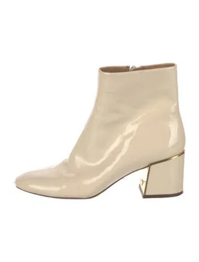 Pre-owned Tory Burch Patent Leather Boots In Neutral