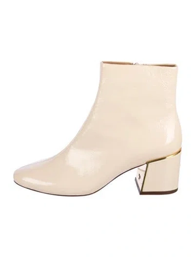 Pre-owned Tory Burch Patent Leather Boots In Neutrals