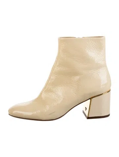 Pre-owned Tory Burch Patent Leather Boots In Neutrals
