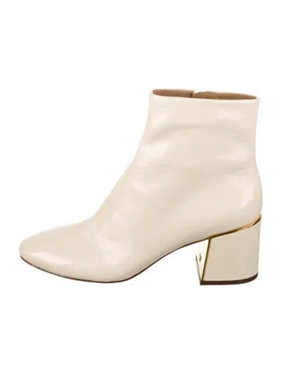 Pre-owned Tory Burch Patent Leather Boots In Neutrals