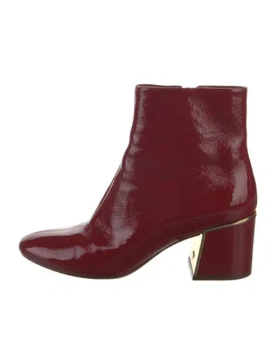 Pre-owned Tory Burch Patent Leather Boots In Red
