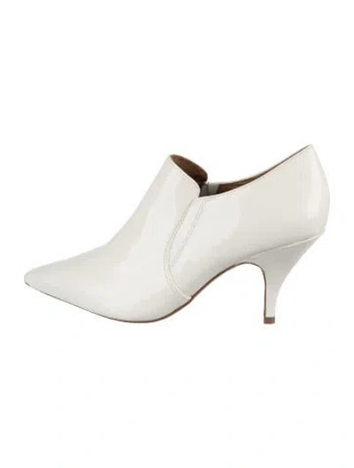 Pre-owned Tory Burch Patent Leather Boots In White