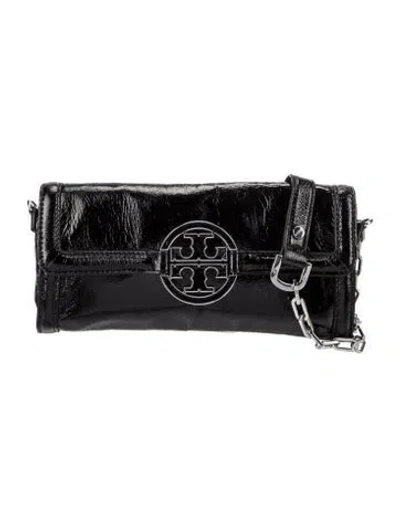 Pre-owned Tory Burch Patent Leather Clutch In Black