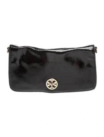 Pre-owned Tory Burch Patent Leather Clutch In Black