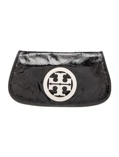 Pre-owned Tory Burch Patent Leather Clutch In Black