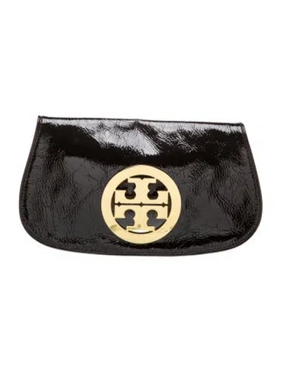 Pre-owned Tory Burch Patent Leather Clutch In Black