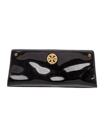 Pre-owned Tory Burch Patent Leather Clutch In Black