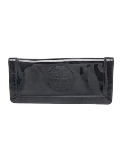 Pre-owned Tory Burch Patent Leather Clutch In Blue