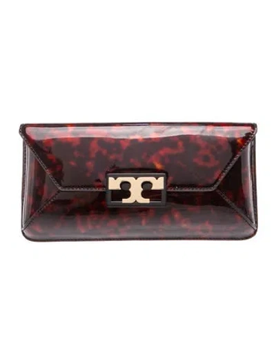 Pre-owned Tory Burch Patent Leather Clutch In Multicolor