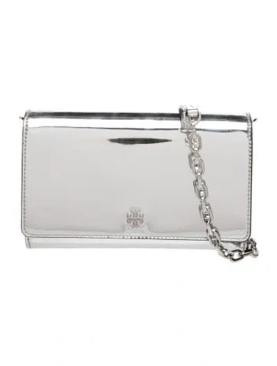 Pre-owned Tory Burch Patent Leather Clutch In White