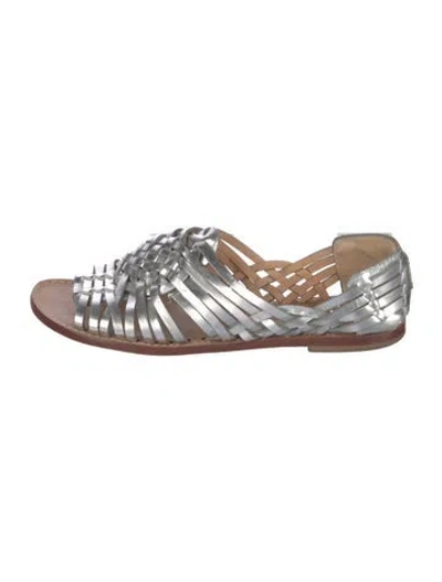 Pre-owned Tory Burch Patent Leather Colorblock Pattern Gladiator Sandals