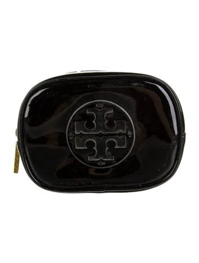 Pre-owned Tory Burch Patent Leather Cosmetic Bag In Black
