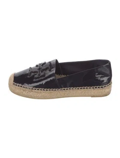 Pre-owned Tory Burch Patent Leather Espadrilles In Blue