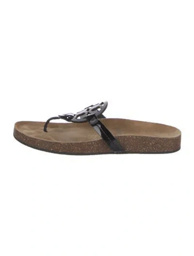 Pre-owned Tory Burch Patent Leather Flip Flops
