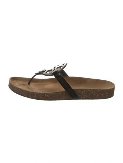Pre-owned Tory Burch Patent Leather Flip Flops