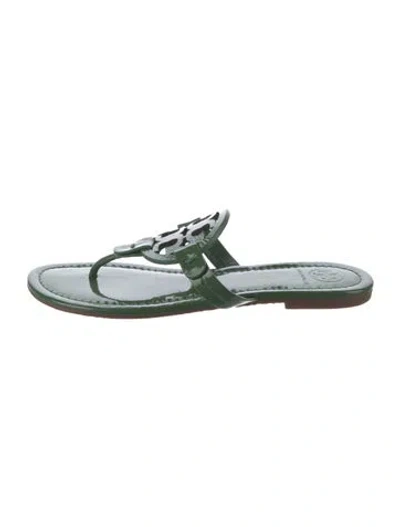 Pre-owned Tory Burch Patent Leather Flip Flops In Multi