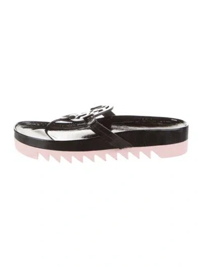 Pre-owned Tory Burch Patent Leather Flip Flops In Multicolor