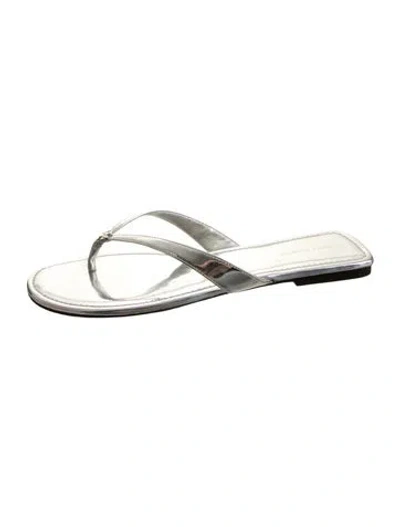 Pre-owned Tory Burch Patent Leather Flip Flops In Transparent