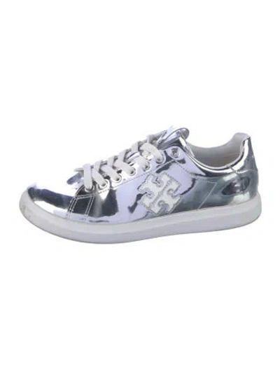 Pre-owned Tory Burch Patent Leather Graphic Print Sneakers In Multicolor