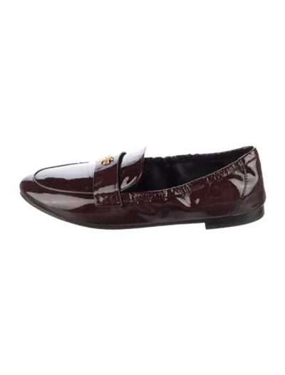 Pre-owned Tory Burch Patent Leather Loafers In Black