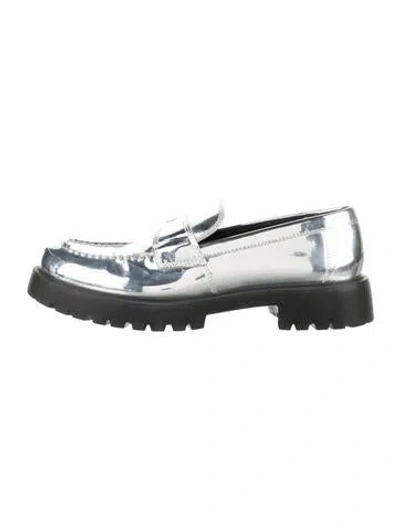 Pre-owned Tory Burch Patent Leather Loafers In Blue
