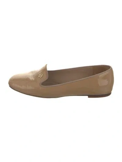 Pre-owned Tory Burch Patent Leather Loafers In Neutral