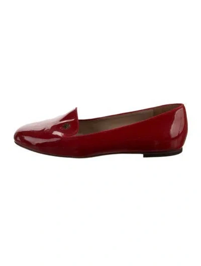 Pre-owned Tory Burch Patent Leather Loafers In Red