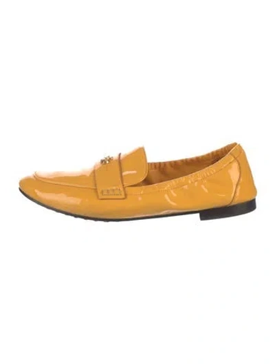 Pre-owned Tory Burch Patent Leather Loafers In Yellow
