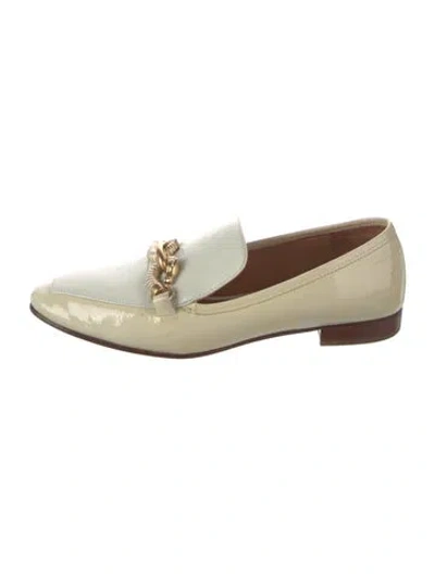 Pre-owned Tory Burch Patent Leather Loafers In Yellow