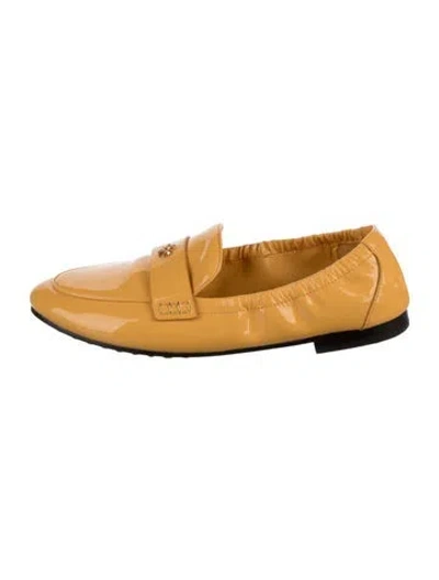 Pre-owned Tory Burch Patent Leather Loafers In Yellow
