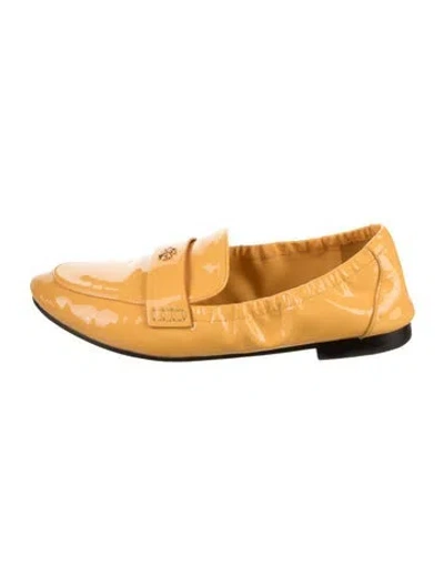 Pre-owned Tory Burch Patent Leather Loafers In Yellow