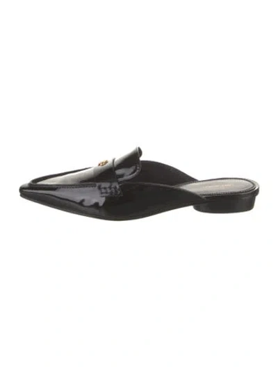 Pre-owned Tory Burch Patent Leather Mules In Black