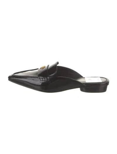 Pre-owned Tory Burch Patent Leather Mules In Black