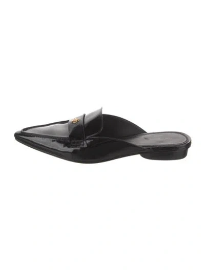 Pre-owned Tory Burch Patent Leather Mules In Black